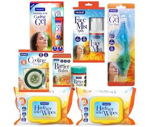 Nuage Hayfever Survival Kit Includes 60 Resealable Hayfever Relief Wipes, Barrier Balm, Face Mist Spray, Cooling Gel Eye Mask, Cooling Eye Pads & Under Eye Gel | Natural Remedy for Hayferver