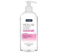 Nuage Micellar Cleansing Gel Wash with Pump - Contains Aloe Vera, Vitamin E & Grape Juice Extract | 3-in-1 Gently Removes Makeup, Cleanses & Soothes | For Face, Eyes & Lips (400ml)