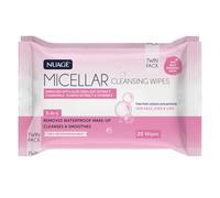 Nuage Micellar Facial Cleansing Wipes - with Aloe Vera, Chamomile & Vitamin E | Removes Waterproof Make-Up, Cleanses & Soothes - For Face, Neck, Eyes and Lips | 100% Biodegradable (2x 20 Wipes)
