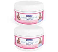 Nuage Zinc & Castor Oil Moisturising Cream with Vitamin E, Lanolin Free, 200 ml (Pack of 2 by IndeJuice)