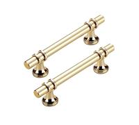 NUALLY Door Handle Pulls for Cabinet Drawer Cabinet Handle European Antique Style Durable and Sturdy Hardware for Bar Style Furniture, 2 Pieces (Color : Gold, Size : 150mm)