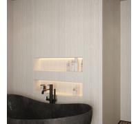 Nuance By Bushboard Bathroom & Wet Room Decorative Panel Board - Light Travertine 2420 X 600 X 10mm T&g