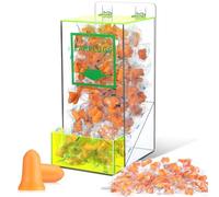 Nuanchu 1 Set Ear Plugs with Acrylic Dispenser, Including 100 Pairs Earplugs, 1 PC 6 x 13 x 8 Inch Clear Earplug Dispenser with Front Pocket Cover, Noise Hearing Protection for Factory Office Home