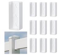 Nuanchu 10 Pack Vinyl Fence Rail Mount Brackets 1-1/2" x 5-1/2" White Vinyl Fence Brackets U Bracket