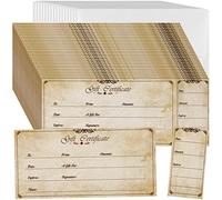 Nuanchu 100 Sets Gift Certificates for Business Christmas Blank Gift Certificate Cards Vouchers Coupon Card with 100 Envelopes for Salon Spa Restaurants Birthday, 4.7 x 2.4 in (Wood Color,Classic)