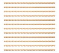 Nuanchu 12 Pcs Decorative Beaded Wood Trim Half Wooden Beads Trim Molding 15. 75 Inch Unfinished 3D Decorative Bead Pearl Wood Molding Cute DIY for Home Wall Cabinet Shelf Window Door (14 mm)