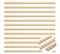 Nuanchu 12 Pcs Decorative Beaded Wood Trim Molding Half Wooden Beads Bobbin Trims 15.75 Inch Unfinished 3D Pearl Paintable Wood Molding for DIY Crafts Home Wall Cabinet Shelf Window Door (20 mm)