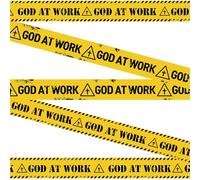 Nuanchu 2 Rolls 3'' x 98 Feet God at Work Caution Tape Decorations Bible School Activity Supplies Favors for Kids Classroom Room Decor(No Stickiness)