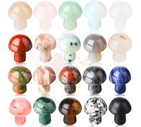 Nuanchu 20 Pcs Crystal Mushroom Decor Hand Making Mini Sculpture Mushroom Worry Stone Figurines Bulk Gemstone Polished Trinkets for Party Favors Stuff Witchcraft DIY Meditation Garden(Vivid Colors)