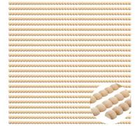 Nuanchu 24 Pcs Decorative Beaded Wood Trim Half Wooden Beads Trim Molding 15. 75 Inch Unfinished 3D Decorative Bead Pearl Wood Molding Cute DIY for Home Wall Cabinet Shelf Window Door (14 mm)