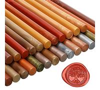 Nuanchu 26 Pieces Glue Gun Sealing Wax Sticks for Wax Seal Stamp and Letter Retro Vintage Seal Glue Gun Sealing for Wedding Invitations Cards Envelopes Wine Gift Wrapping(Metal Colors)