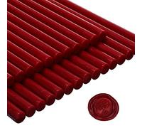 Nuanchu 26 Pieces Glue Gun Sealing Wax Sticks for Wax Seal Stamp and Letter Retro Vintage Seal Glue Gun Sealing for Wedding Invitations Cards Envelopes Wine Gift Wrapping(Wine Red)