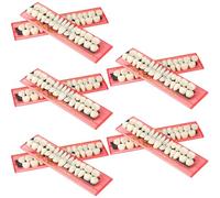 Nuanchu 280 Pcs False Teeth Acrylic Resin, 10 Set A2 Shade Denture Teeth Replacement Kit Solid Synthetic Polymer Fake Tooth for Halloween Horror Props DIY Costume Dental Teaching Model