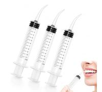 Nuanchu 3 Pack 12ml Curved Tip Plastic Graduated Syringes, Non-Sterile for Oral Cleaning, Pet Feeding, Vehicle Maintenance & Craft Use