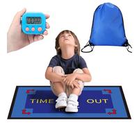 Nuanchu 3 Pcs Portable Parenting The Time Out Mat with Timer and Drawstring Bag 30 x 17 Inch Floor Seating for Time Out Chair for Toddlers, Home Calm Down Corner Rug Fosters Positive Behavior