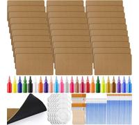 Nuanchu 30 Pcs Summer Blank Coir Doormat Bulk DIY Painting Kit, Non Slip Front Door Mat with Paint Brushes Palette for Summer Porch, Mother's Day, Graduation (17" X 30",Rounded Corners)
