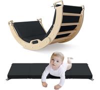Nuanchu 45.2'' x 21.6'' Black Memory Foam Rocker Bed Pillow for Toddler Kids Climbing Toys, Floor Cushion for Indoor Nursery Playroom (Climbing Arch Not Included)