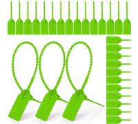 Nuanchu 500 Pcs Plastic Tamper Seals Zip Ties for Fire Extinguishers Security Tags Numbered Security Zip Ties Disposable Safety Self Locking Signage Tamper Ties, 250mm Length (Green)