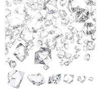Nuanchu 570 Pcs Pirate Acrylic Gems Fake Ice Cube Mixed Sizes Crushed Jewels Plastic Diamonds Crafting Vase Filler for Wedding Pirate Party Decorations Halloween Adventure Supplies (Clear Color)