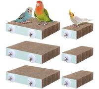 Nuanchu 6 Pcs Bird Perch Stand Toy Parrot Cardboard Platform Bird Paw Grinding Stand Parrot Cage Playground for Macaws Sparrows Parrot Parakeet Cockatiel Lovebird