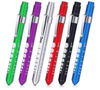 Nuanchu 6 Pcs Penlight for Nurse LED Reusable Pen Light with Pupil Gauge Nurses Pin Light for Torch Medical Students Doctors Daily Use with Pocket Clip Nurse and Doctor Gifts(Basic Colors)