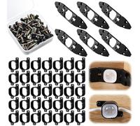 Nuanchu 66 Pcs Mounting Brackets & Roof Peak Brackets Premium Plastic Light Clips with 150 Screws 1 Plastic Box Compatible with Govee Pro Outdoor Lights H706 Fits 100ft(Black,H706)