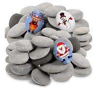 Nuanchu 96 Pcs River Rocks for Painting 1.2-3.15 Inch Smooth Natural Flat Rocks Assorted Size for Painting and Crafting, Family Time, Kid Party and Outdoor Art Garden Decor