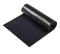 Nuanchu A Roll Large Semi-Finished Striped Door Mat Waterproof Entry Mat with Rubber Lining, Indoor & Outdoor Rug for Wet Weather, Entrance Shoe Scraper, Kitchen, Bathroom (Black, 48 x 70 Inch)