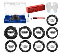 Nuanchu Buna-N O Ring Splicing Kit Standard Rubber O Rings Assortment 70a Durometer with 10 Pcs Various Sizes Rubber Strips Strip Knife Glue Clamp Gloves for Automotive Faucet Hydraulics Scuba (Blue)