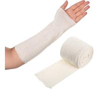 Nuanchu Cotton Stockinette Tubular Elastic Bandage Cast Sleeve Roll Elastic Wrap Tube Bandages Comfortable Cast Stockinette for Arm Leg Knee Prewrap(White,3 Inch X 5.47 Yard)