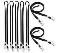 Nuanchu Double Clip Lanyard Face Mask Straps, Double Ended Lanyards with Convenient Hooks Comfortable Neck Straps for ID Badges Ticket Holder(Black,10 Pieces)
