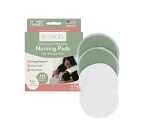 NuAngel Day and Night Natural Cotton Reusable Nursing Pads for Breastfeeding, Perfect Breast Pads for Leaking Milk, Nipple Pads for Nursing Newborns, Must-Have for Breastfeeding Moms (4 Pack)