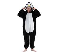 NUANHOM Boys Girls Hooded Penguin Onesie Pyjamas Halloween Cosplay Costume Sleepsuit Dress Up Animal Hooded Romper