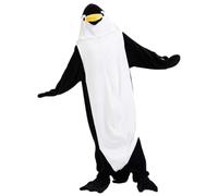 NUANHOM Penguin Blanket Hoodie Onesie for Women Men,Wearable Penguin Blanket,Soft Cozy Penguin Sleeping Bag,Penguin Onesie Halloween Xmas Cosplay Costume