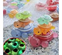 Nuanmu 2Pcs Big Size Resin Turtles 3D Figurines Glow in The Dark Miniature Garden Figurines Animal Decor DIY Dollhouse Fish Tank Fridge Wall Art Random Colors