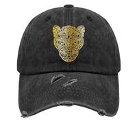 Nuanua Gold Jaguar Baseball Caps Retro Golf Hat for Teen Gifts for Mom Baseball, Denim, One size
