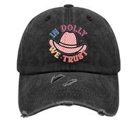 Nuanua in Dolly We Trust Baseball Cap Graphic Golf Hat for Women Unisex Gifts for Friends Denim