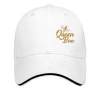 Nuanua Queen Bee Baseball Hats Funny Golf Hats for Men Embroidery Gifts for Friends Beach Hats for Sports, White, One size