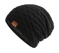 Nuaoxyeu 2 Pound Items Winter Hats for Women Women's Foldable Handmade Ear Warm Wool Cap Cotton Hat Knitted Hat Windproof Cold Sweat Hat Today's Deals of The Day Black
