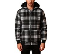 Nuaoxyeu bomber jacket men Mens Fleece Jackets Full Zip Hooded Flannel Checked Lumberjack Thick Long Sleeve Hoodie with Pockets Winter Warm Outdoor Coats Soft mens leather coat