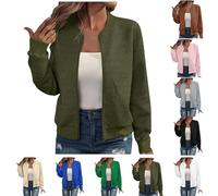 Nuaoxyeu Bomber Jackets for Women Zip Up Sweatshirt Casual Lightweight No Hood Flight Jacket Solid Long Sleeve Transition Tops Fashion Prime Deals of The Day