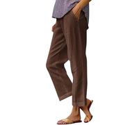Nuaoxyeu Cargo Trousers Women Linen Trousers Womens Summer Pants with Pockets Casual Lightweight Loose Fit Palazzo Pants Striped Baggy Lounge Bottoms Wide Leg Jogger My Orders Deals of The Day