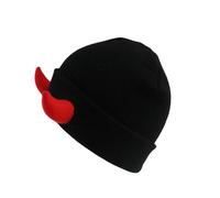 Nuaoxyeu Cheap Stuff Under 1 Pound Beanie Hat Devil Horns Men Hat Knitted Beanie with Horns Women Hip Hop Daemon Horns Cap for Winter Warm Ski Outdoor Sale Items Watermelon Red