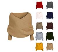 Nuaoxyeu Cheap Stuff Under 1 Pound Scarf with Sleeves Women Knitted Snowfall Sweater Scarf Winter Warm Multifunctional Sweater Shawl Wrap Women'S Scarves Outlet Clearance Uk