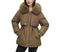 Nuaoxyeu Christmas Presents Top Selling Items Winter Coats for Women Warm Thermal Puffer Jackets Thick Long Fleece Lined Coat Soft Lightweight Parka Jackets Zip Up Outwear