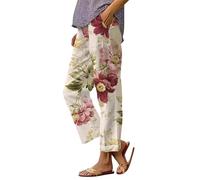 Nuaoxyeu Cotton Shorts for Women Linen Trousers Womens Summer Pants with Pockets Casual Lightweight Loose Fit Palazzo Pants Striped Baggy Lounge Bottoms Wide Leg Jogger Todays Offers Special Deals