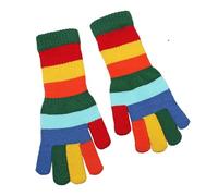 Nuaoxyeu Deals of The Day Adult Gloves Rainbow Gloves for Women Autumn Winter Cute Warm Fingerless Screen Student Lengthened Wrist Strap Striped Items Under 1 Pound