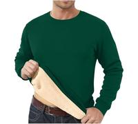 Nuaoxyeu Holiday Essentials My Order Mens Sweatshirts Fleece Lined Jumpers Winter Crew Neck Jumpers Casual Solid Color Pullover Tops Warm Long Sleeve T Shirt Things For 1 Pound