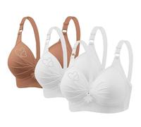 Nuaoxyeu Items Under 1 Pound 3 Pack Bras for Women Non Wired V Neck Bras Adjustable Strap Bralette Back Fastening Stretchy Tank Tops Cozy Breathable Push Up 3 Pound Items