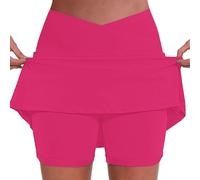 Nuaoxyeu Items Under 1 Pound Skirts for Women Tennis Skirt with Shorts and Pocket High Waist Cross Over Yoga Skort Basic Sports Dress Mini Skirt Lightweight Pleated Skirt Hot Pink